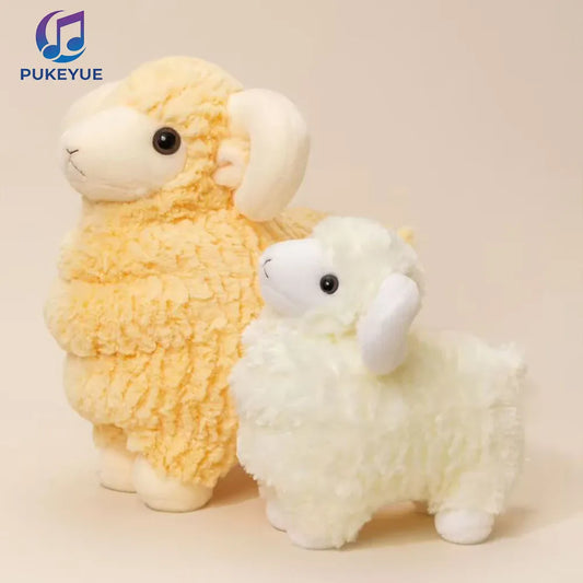 Kawaii Schaap Knuffel 20 tot 60 cm | Wit, Roze, Geel of Bruin De Knuffel