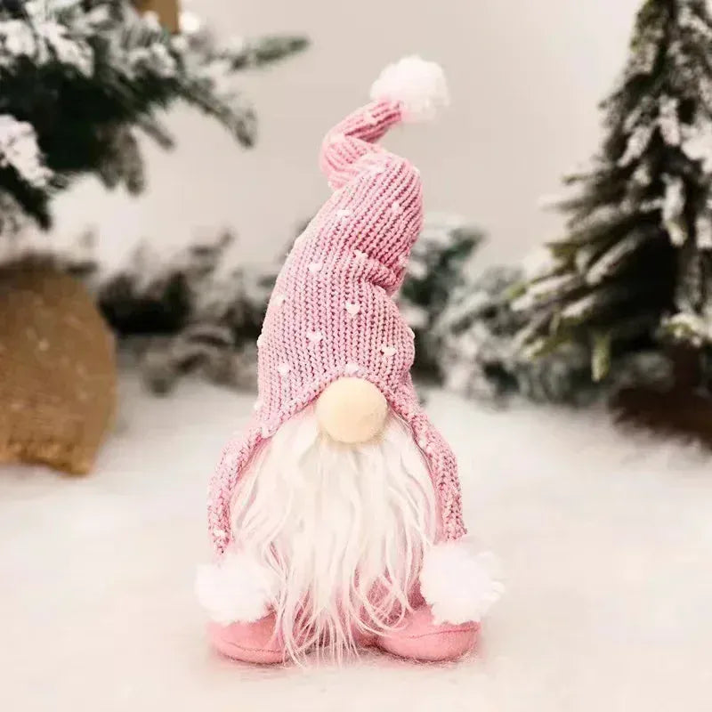 Kerst Kabouter Knuffel | Pluche Gnoom in 5 Kleuren De Knuffel Roze