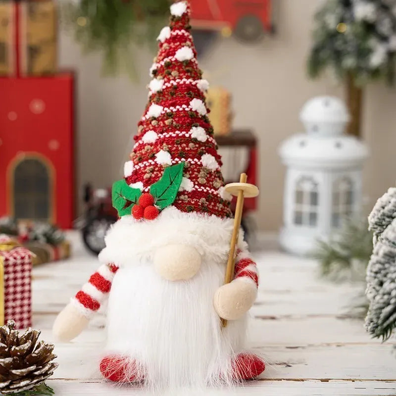 Kerst Kabouter met Licht 30 cm | Pluche Gnoom of Set De Knuffel A2 30 cm