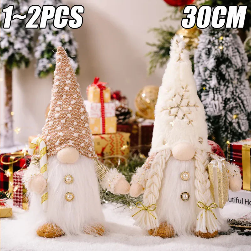 Kerst Kabouter met Licht 30 cm | Pluche Gnoom of Set De Knuffel