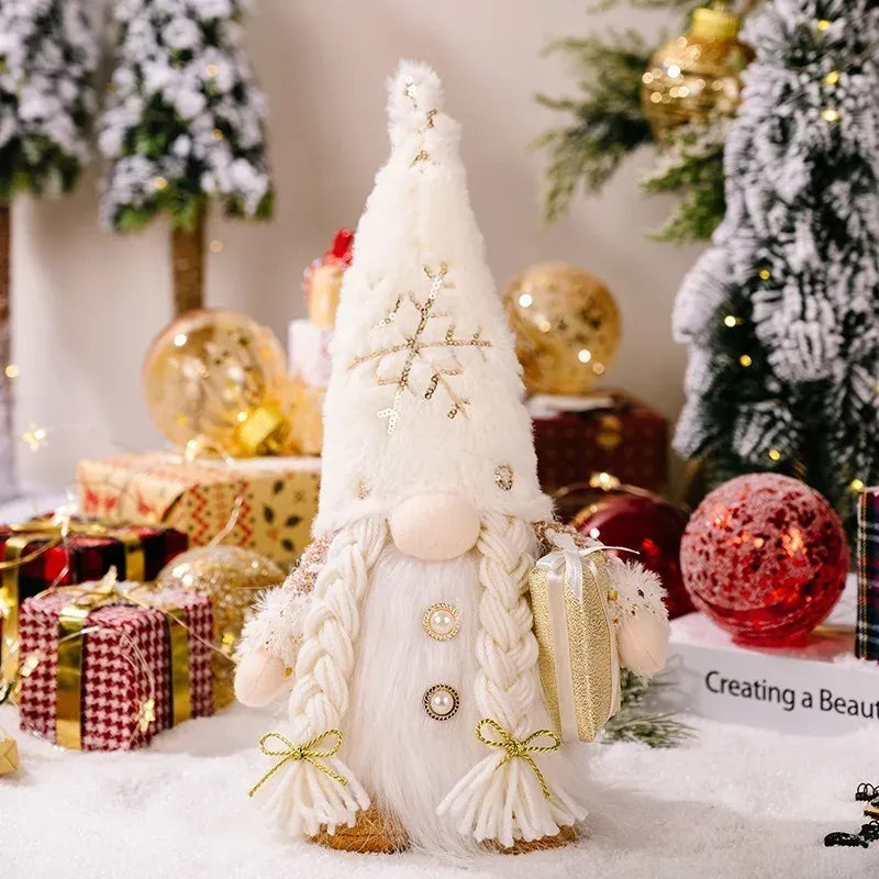 Kerst Kabouter met Licht 30 cm | Pluche Gnoom of Set De Knuffel C2 30 cm