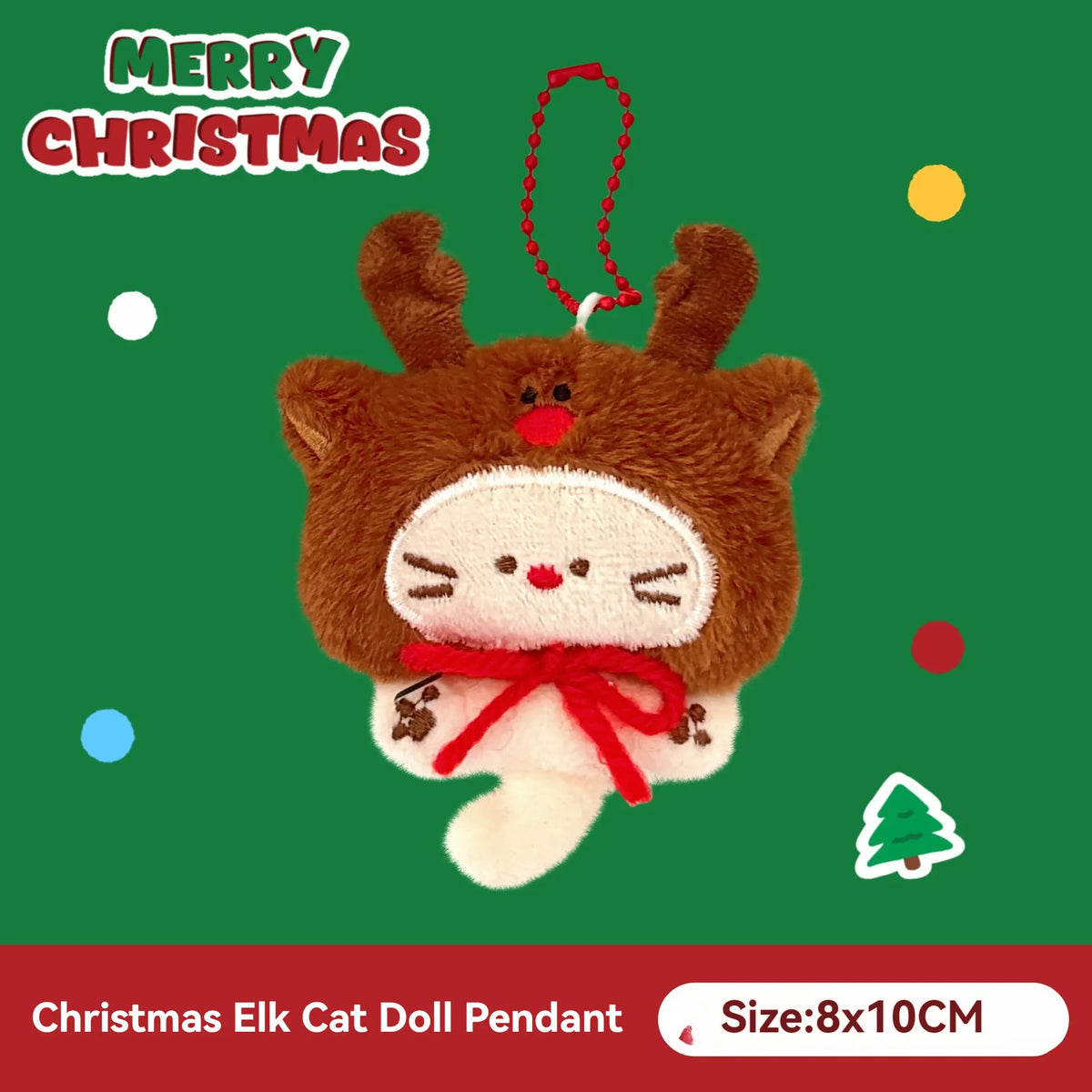 Kerst Knuffel Sleutelhanger | Pluche Kersthanger voor Tas De Knuffel Model C