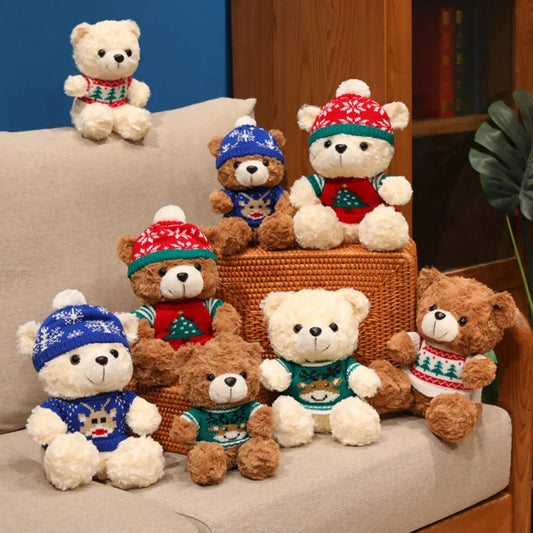 Kerst Teddybeer met Trui 18 of 22 cm | 8 Modellen De Knuffel