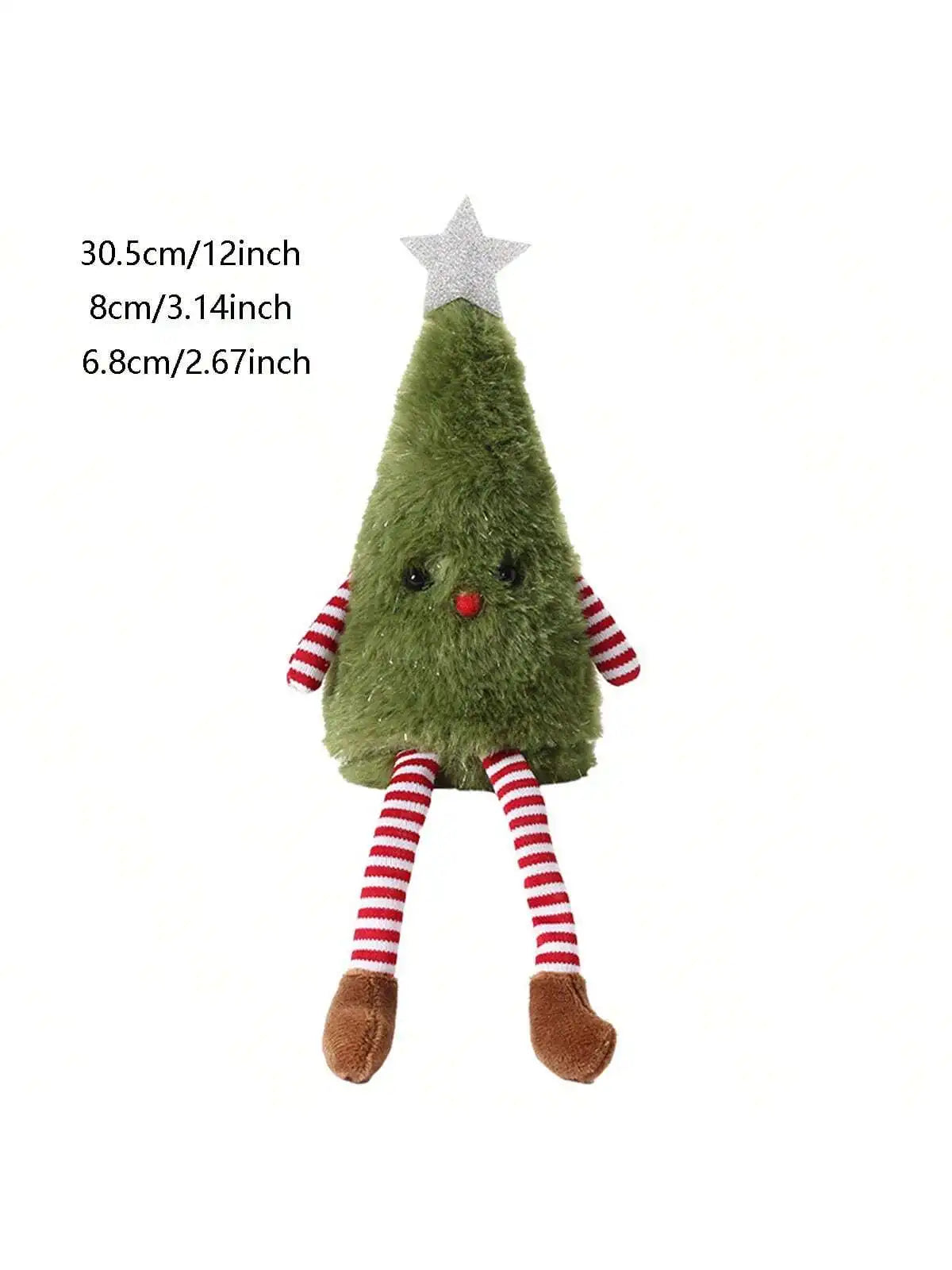 Kerstboom Poppetje Pluche | Wit of Groen Kerst Decoratie De Knuffel Groen