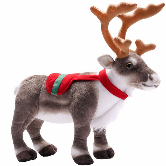 Kerstknuffel Hert Noël Voor Kinderen Met Rode En Groene Outfit De Knuffel m