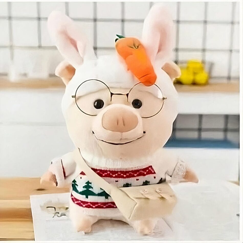 Kerstknuffel Varken in Feestelijke Kersttrui De Knuffel
