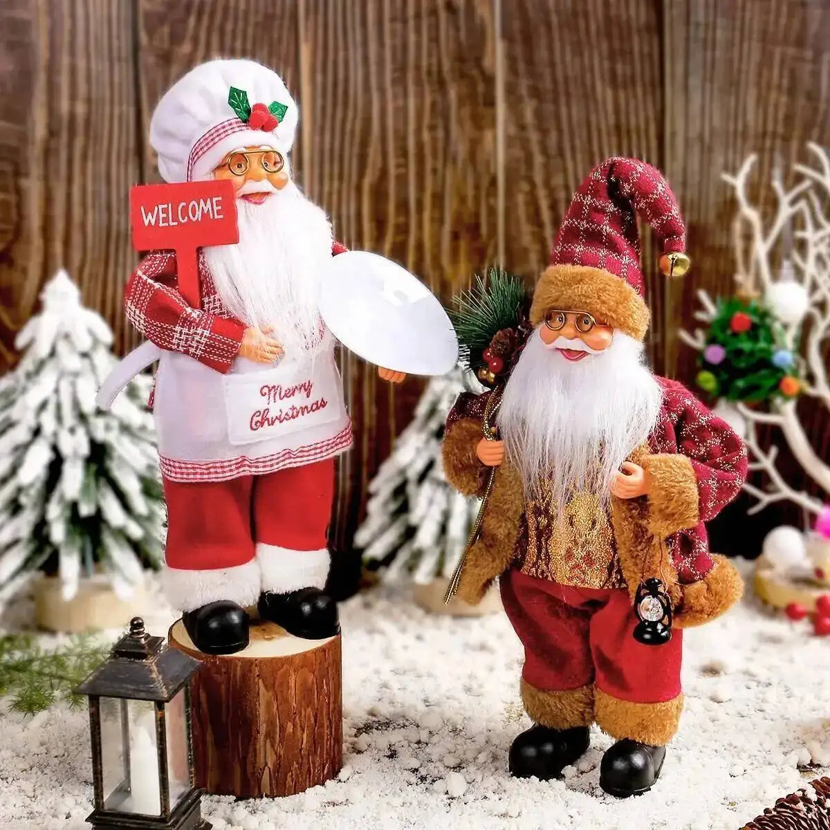 Kerstman en Kabouter Knuffel 30 cm | Kerst Decoratie De Knuffel