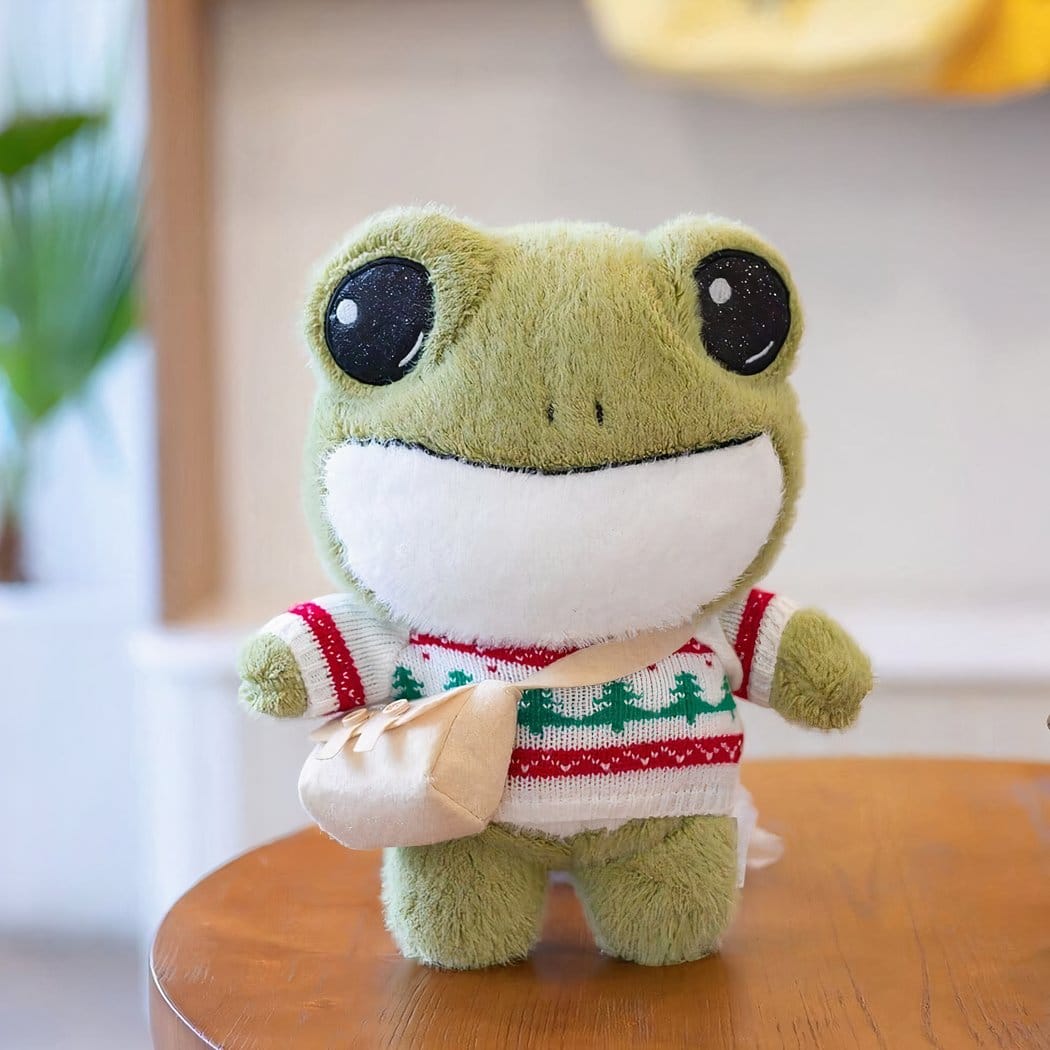 Kikker Knuffel Met Trui En Bijpassende Schooltas Luxe Geschenk De Knuffel multicolor