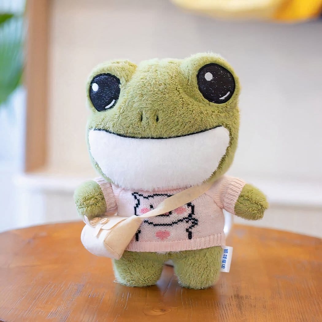 Kikker Knuffel Met Trui En Bijpassende Schooltas Luxe Geschenk De Knuffel roze