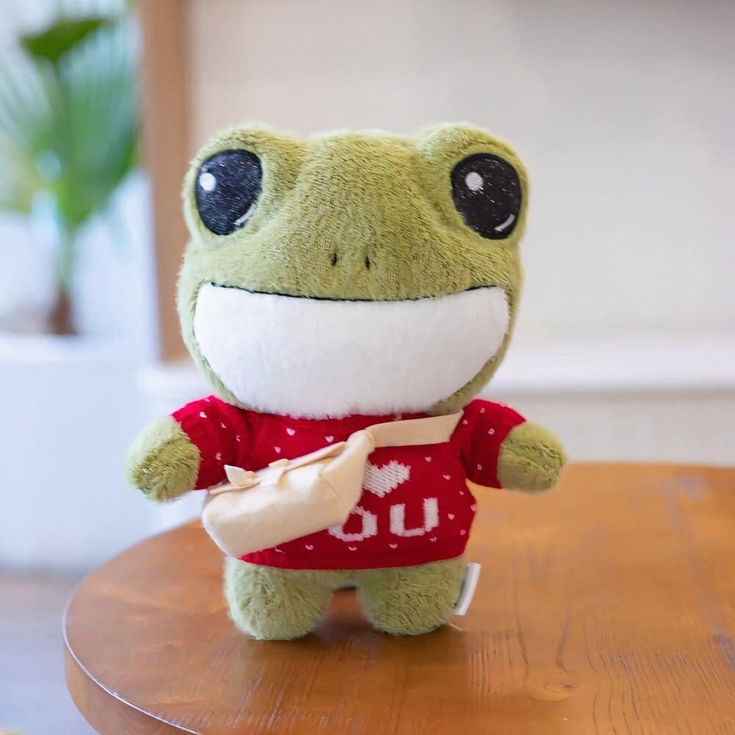Kikker Knuffel Met Trui En Bijpassende Schooltas Luxe Geschenk De Knuffel rood