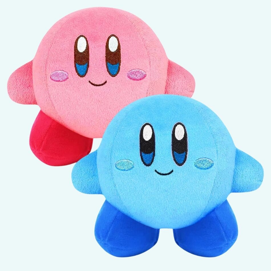 Kirby Glimlachende Knuffel Roze of Blauwe 14 cm De Knuffel