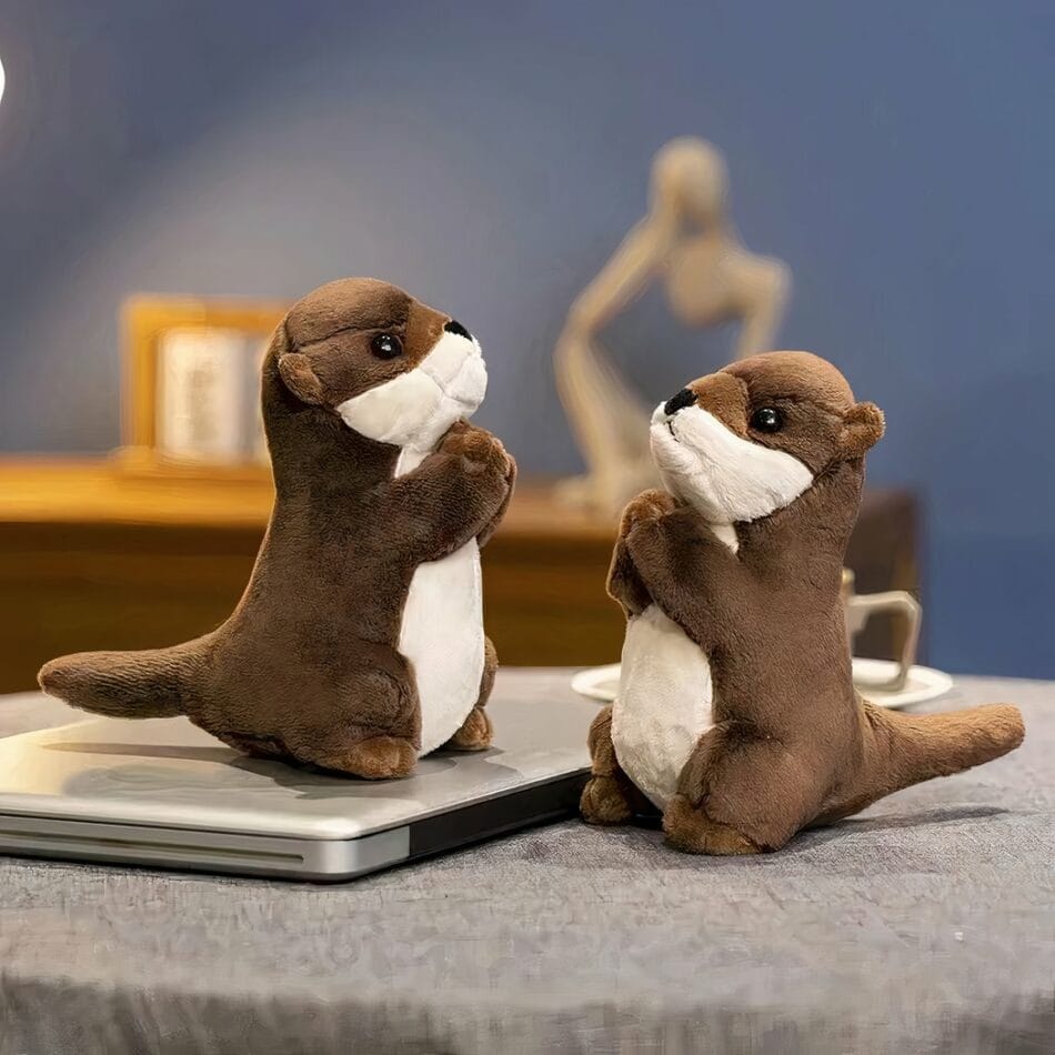 Kleine Knuffel Otter Biddend Zachte Vacht 19 cm De Knuffel