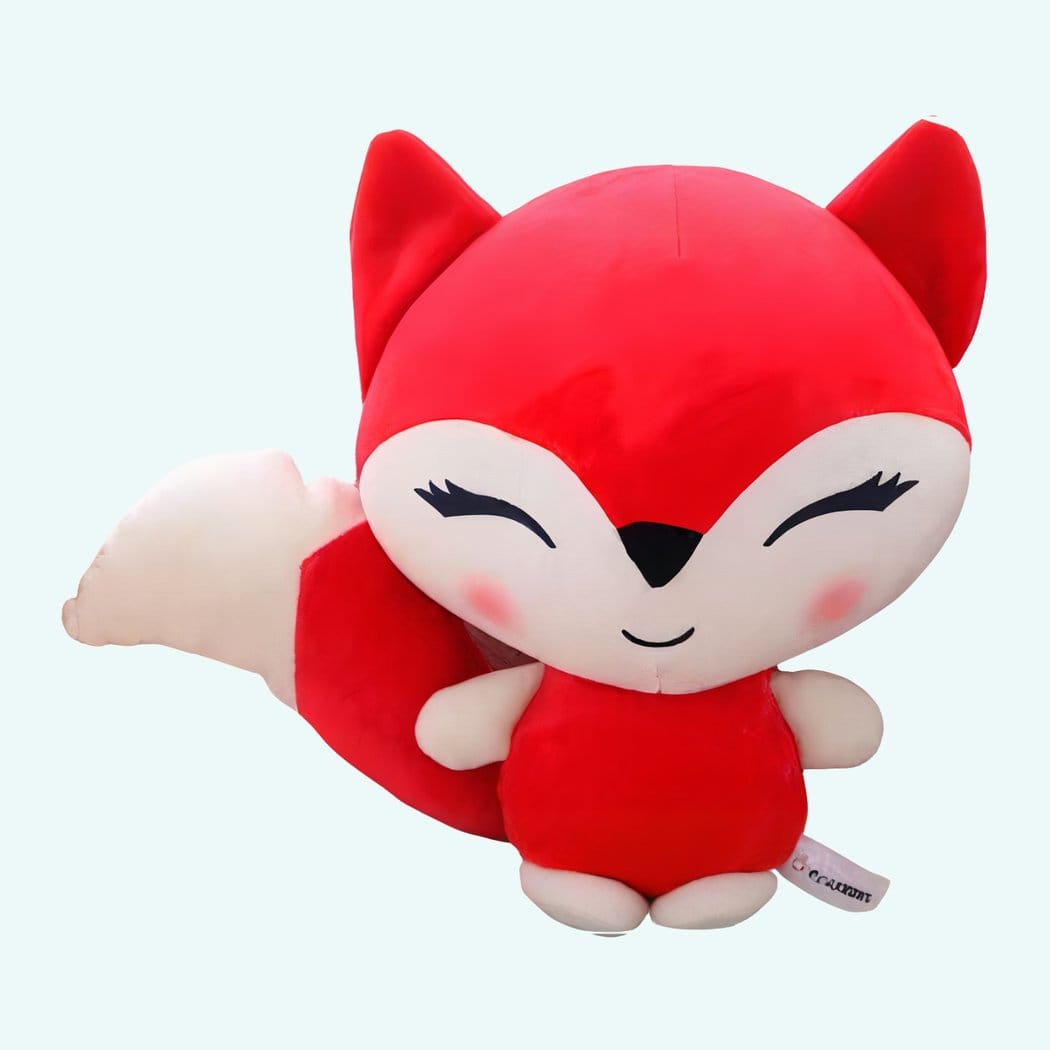 Kleine Knuffel Vos Kawaii Superschattig Knuffelvriend De Knuffel rood
