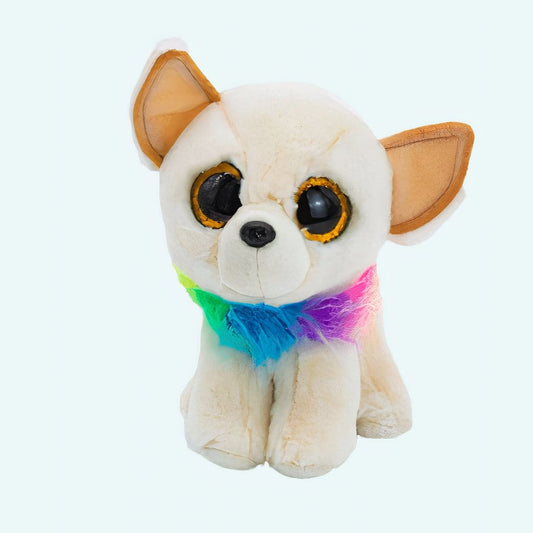 Kleine Knuffelhond Met Multicolor Halsband De Knuffel