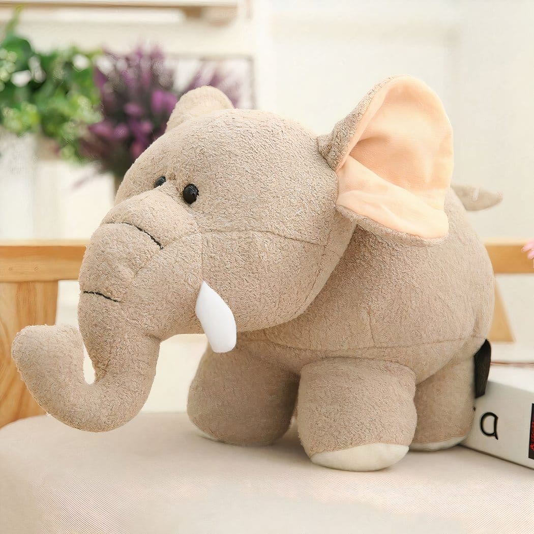 Kleine Olifantenknuffel Met Decor Voor Babykamer De Knuffel grijs