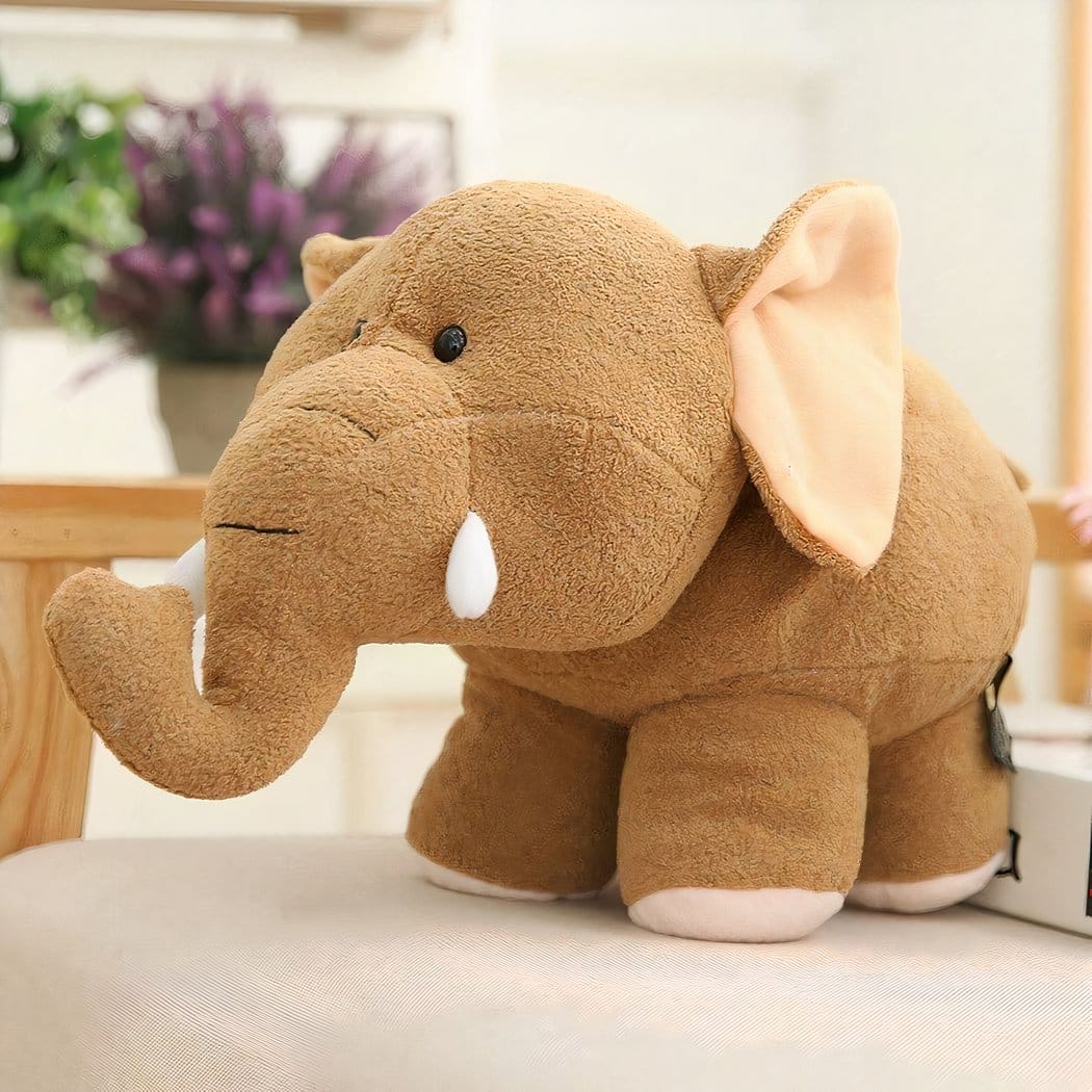 Kleine Olifantenknuffel Met Decor Voor Babykamer De Knuffel bruin
