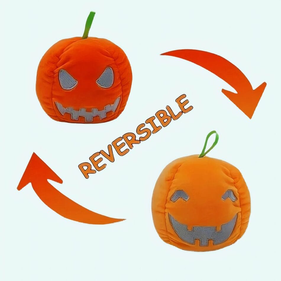 Kleine Omkeerbare Pompoen Knuffel Fluorescerend Halloween De Knuffel