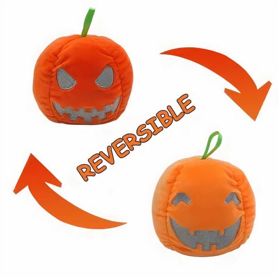 Kleine Omkeerbare Pompoen Knuffel Fluorescerend Halloween De Knuffel