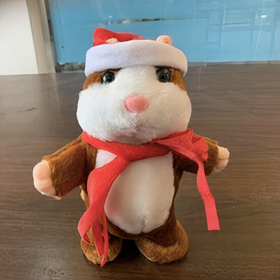 Kleine Pratende Knuffel Hamster Kerstman De Knuffel