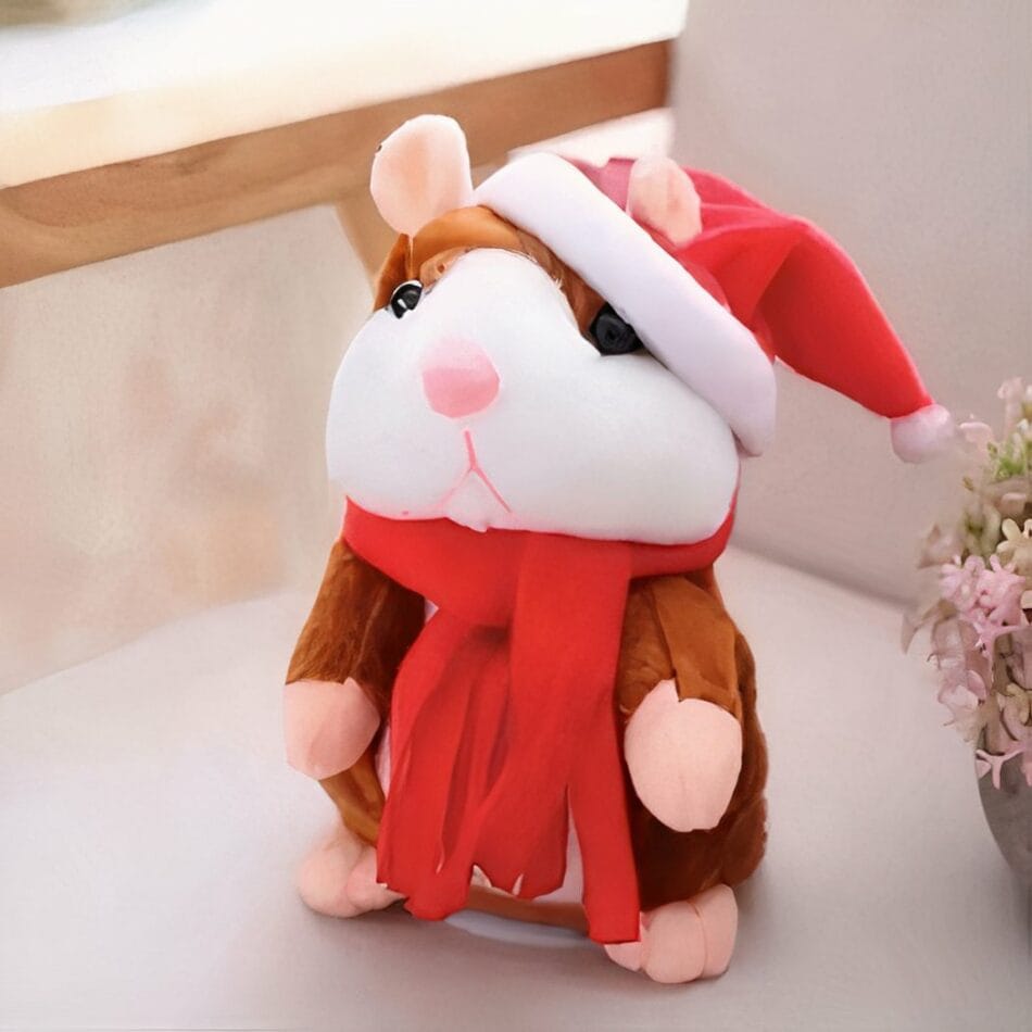 Kleine Pratende Knuffel Hamster Kerstman De Knuffel