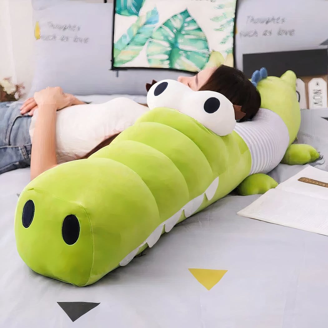 Kleurige Krokodil Knuffel met Grote Ogen Zijdezacht Leuk De Knuffel groen
