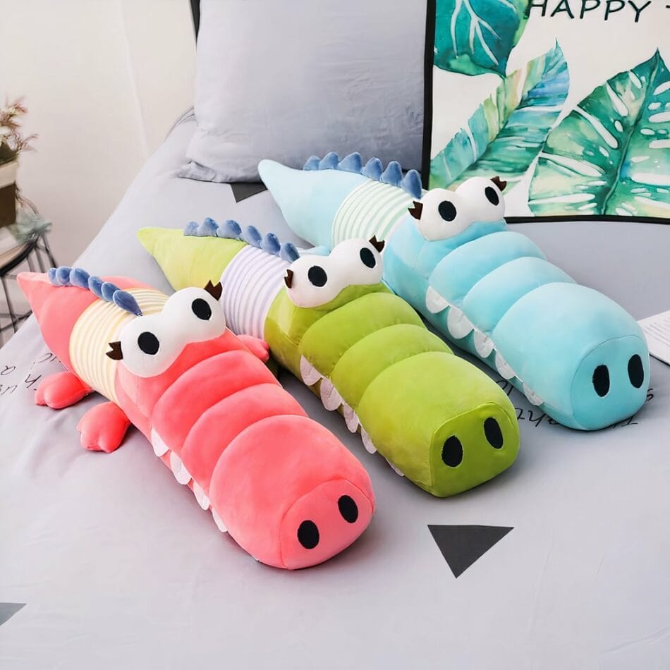 Kleurige Krokodil Knuffel met Grote Ogen Zijdezacht Leuk De Knuffel