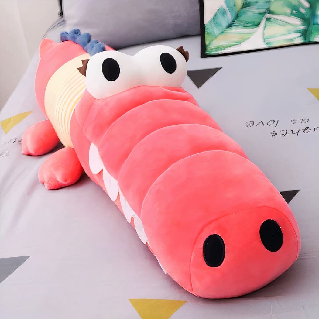 Kleurige Krokodil Knuffel met Grote Ogen Zijdezacht Leuk De Knuffel roze