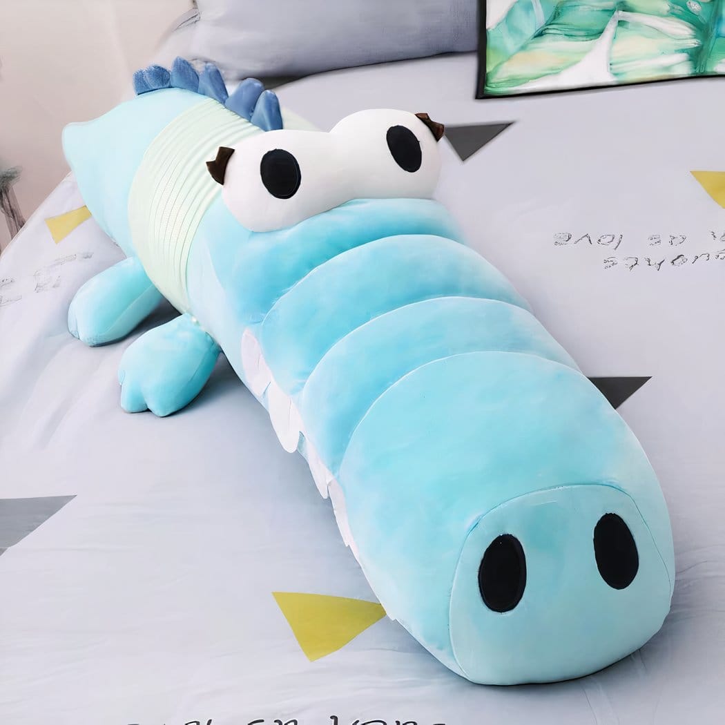 Kleurige Krokodil Knuffel met Grote Ogen Zijdezacht Leuk De Knuffel blauw