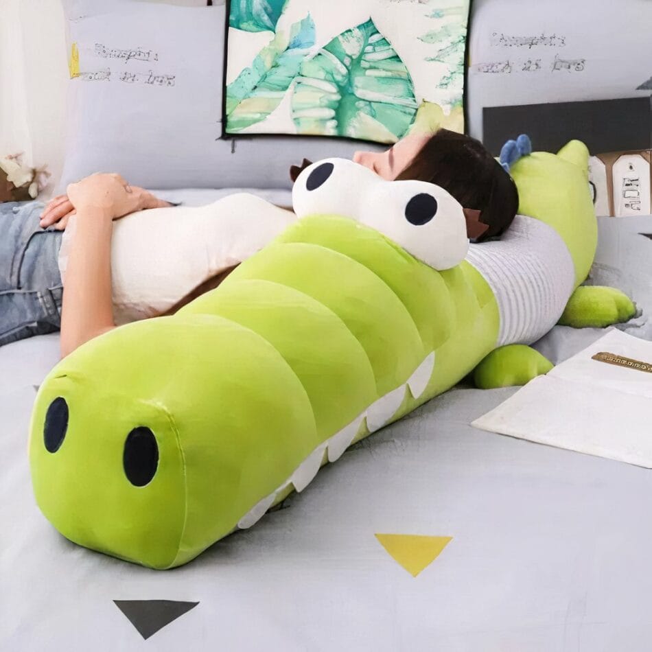 Kleurige Krokodil Knuffel met Grote Ogen Zijdezacht Leuk De Knuffel