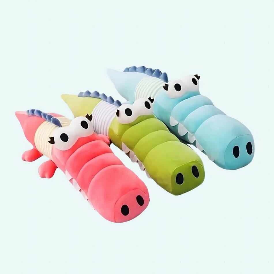 Kleurige Krokodil Knuffel met Grote Ogen Zijdezacht Leuk De Knuffel
