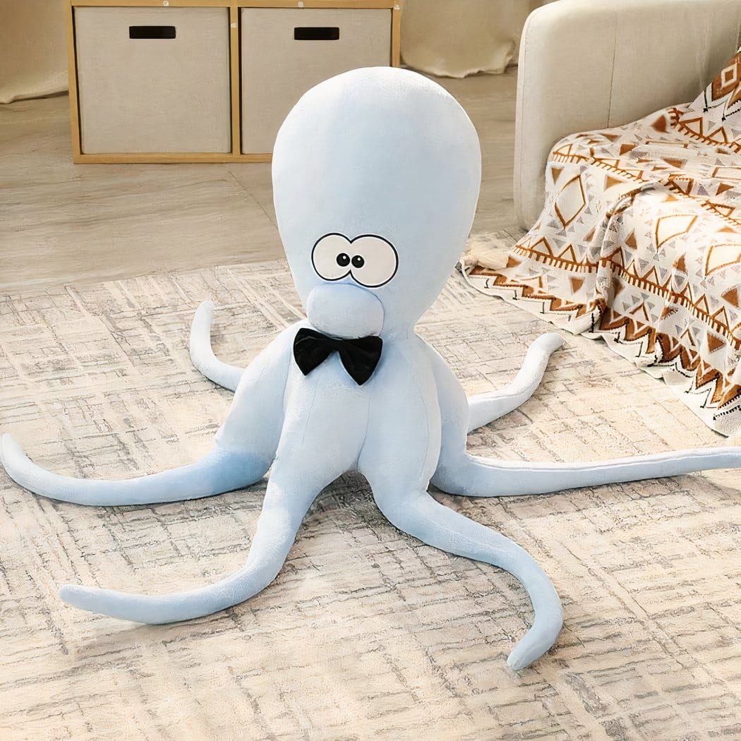 Kleurige Zachte Grote Octopus Knuffel Met 8 Tentakels De Knuffel blauw
