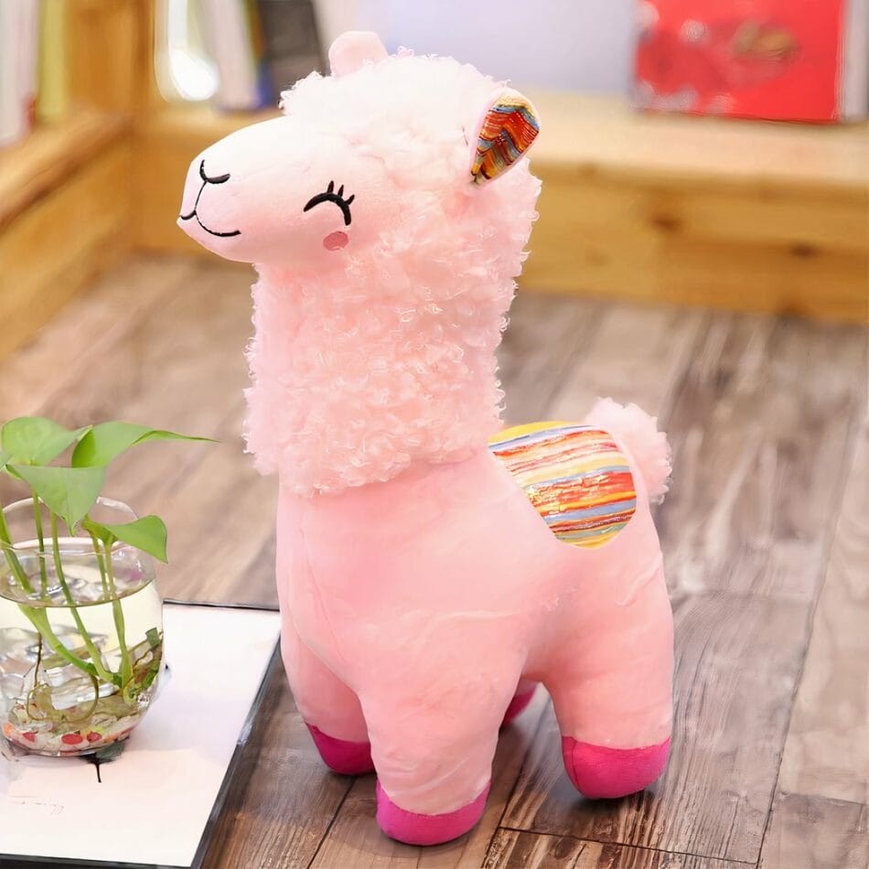 Kleurrijke Handgemaakte Alpaca Knuffel Met Glimlach En Zachte Vacht De Knuffel