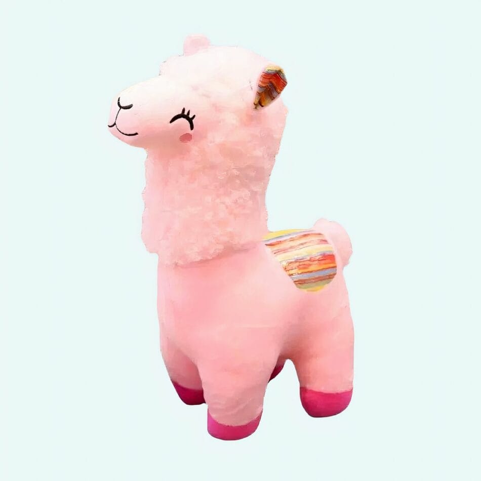 Kleurrijke Handgemaakte Alpaca Knuffel Met Glimlach En Zachte Vacht De Knuffel