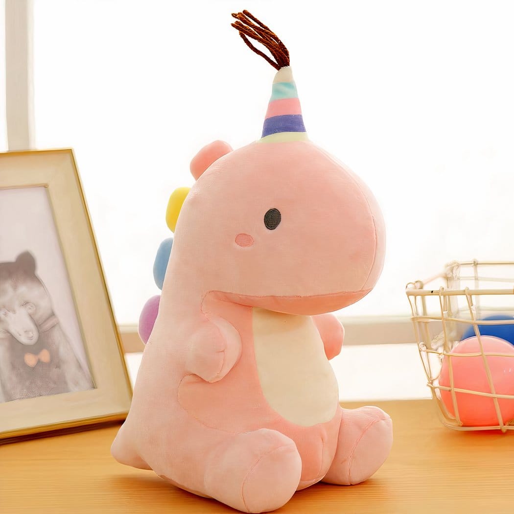 Kleurrijke Knuffel Dinosaurus Met Staart Zacht Pluche Speelgoed De Knuffel 23cm / roze