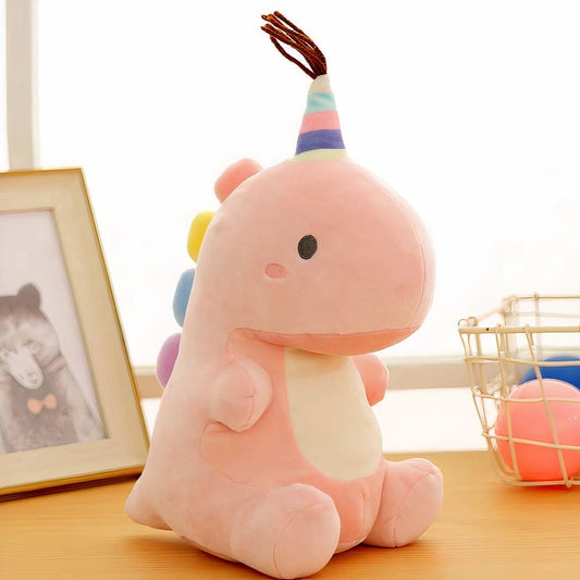 Kleurrijke Knuffel Dinosaurus Met Staart Zacht Pluche Speelgoed De Knuffel 23cm / roze
