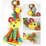 Kleurrijke Knuffel Rammelaar Giraf Voor Baby Zachte Vacht 30 cm De Knuffel