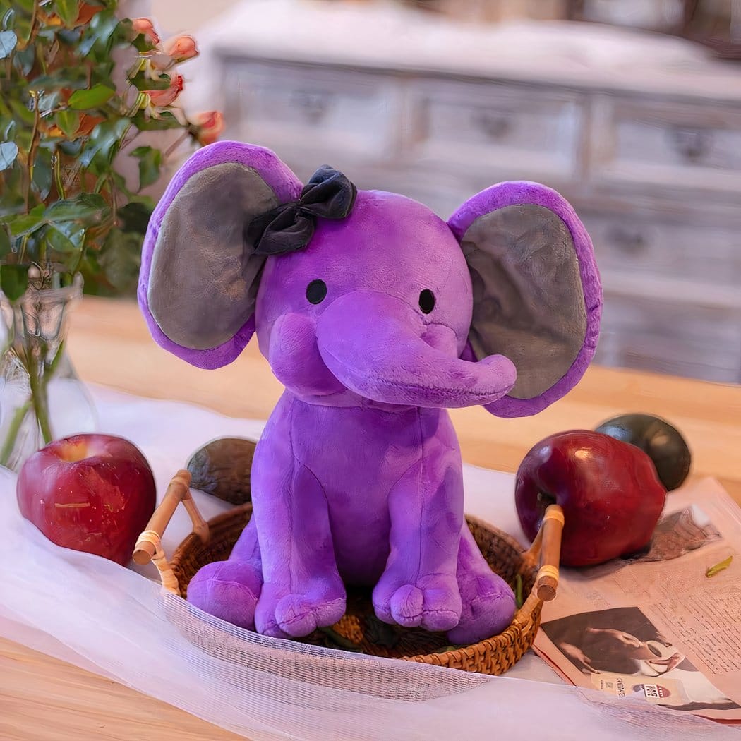 Kleurrijke Olifant Knuffel 25 cm Zachte Speelvriend De Knuffel paars