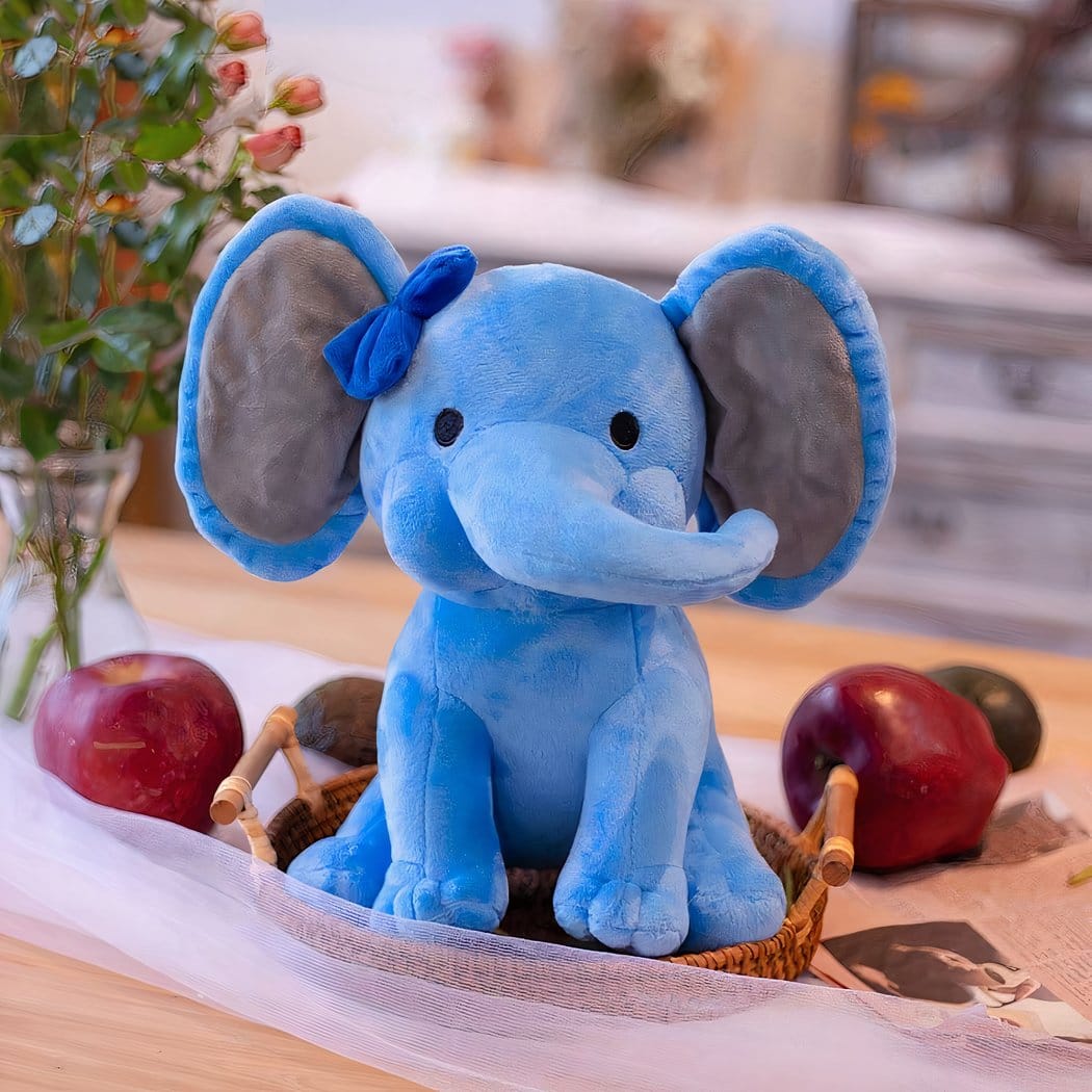 Kleurrijke Olifant Knuffel 25 cm Zachte Speelvriend De Knuffel blauw