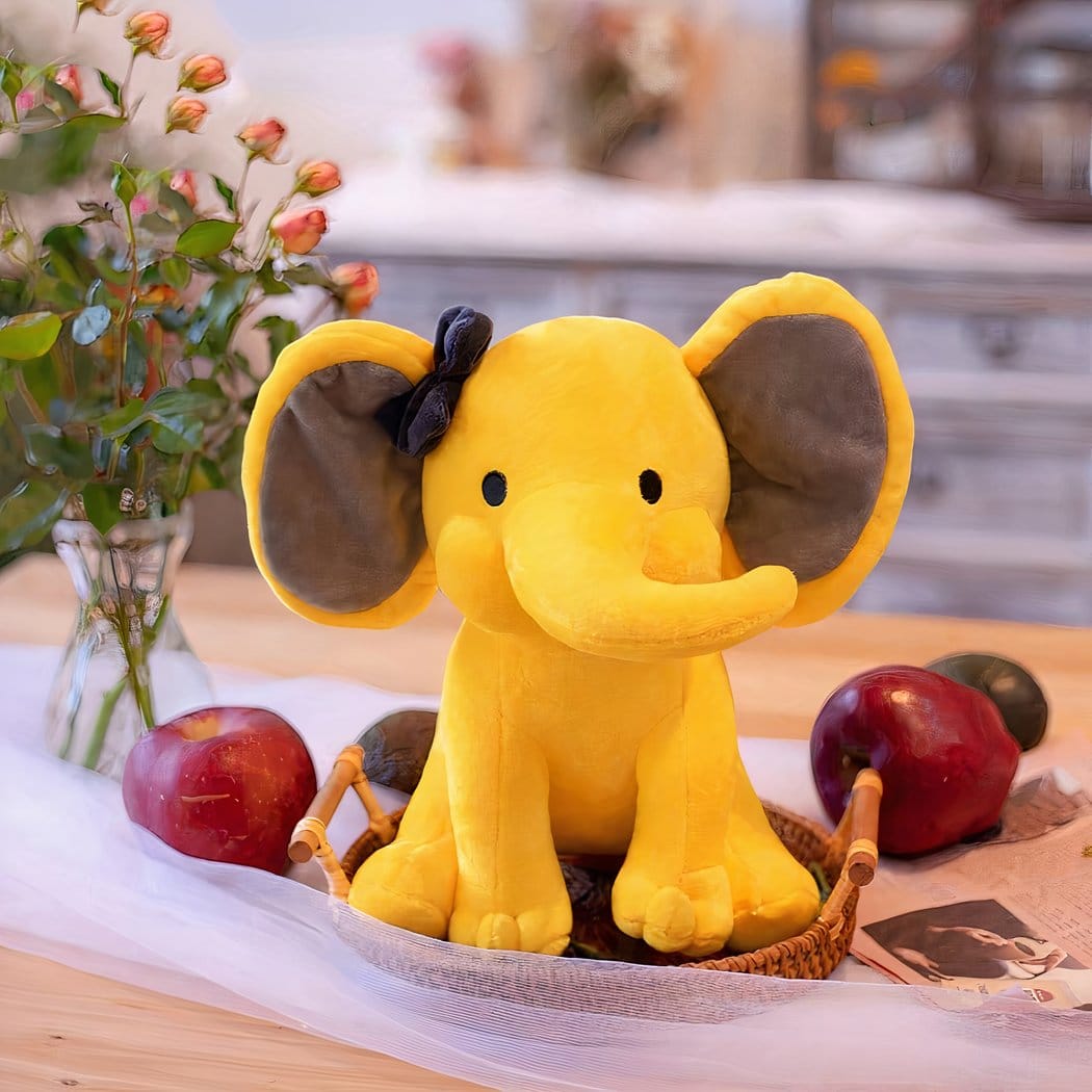 Kleurrijke Olifant Knuffel 25 cm Zachte Speelvriend De Knuffel geel