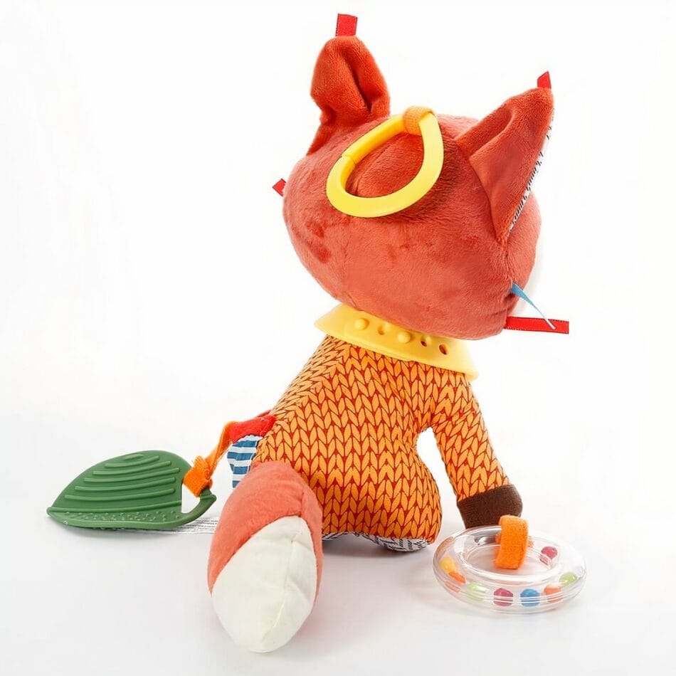Kleurrijke Vos Knuffel Hangend Met Texturen Voor Baby De Knuffel
