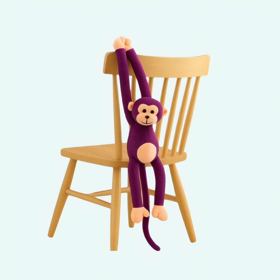 Knuffel Aap Kawaii Lange Staart Paarse Zachte Speelkameraad De Knuffel