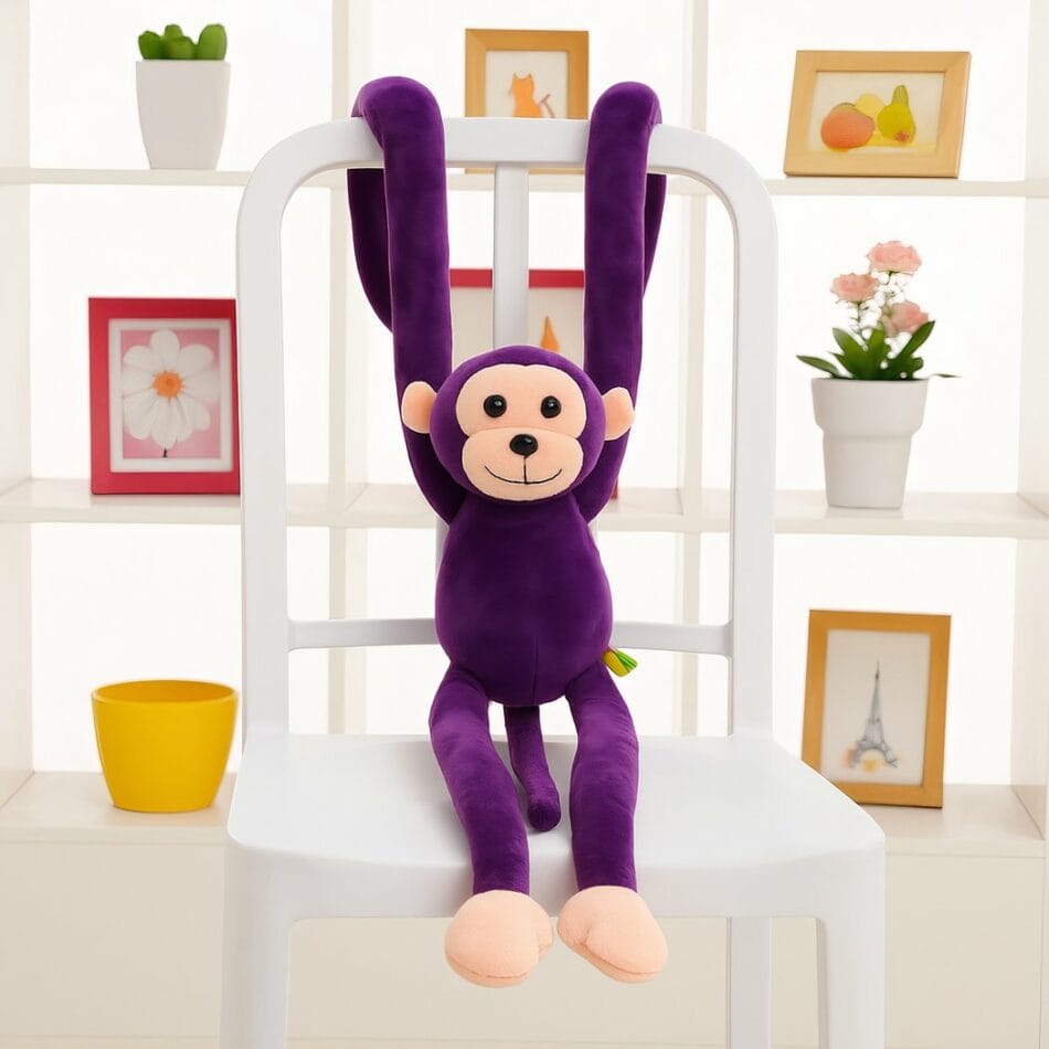 Knuffel Aap Kawaii Lange Staart Paarse Zachte Speelkameraad De Knuffel