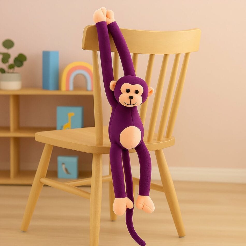 Knuffel Aap Kawaii Lange Staart Paarse Zachte Speelkameraad De Knuffel
