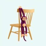 Knuffel Aap Kawaii Lange Staart Paarse Zachte Speelkameraad De Knuffel