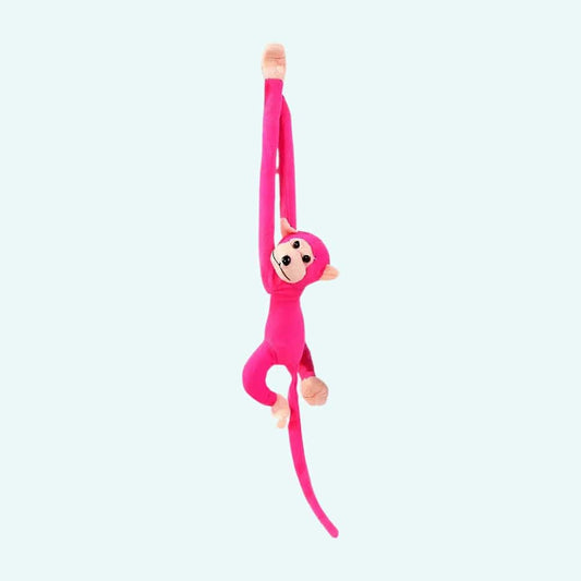 Knuffel Aap Kawaii met Lange Staart Fuchsia De Knuffel