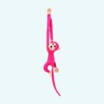 Knuffel Aap Kawaii met Lange Staart Fuchsia De Knuffel