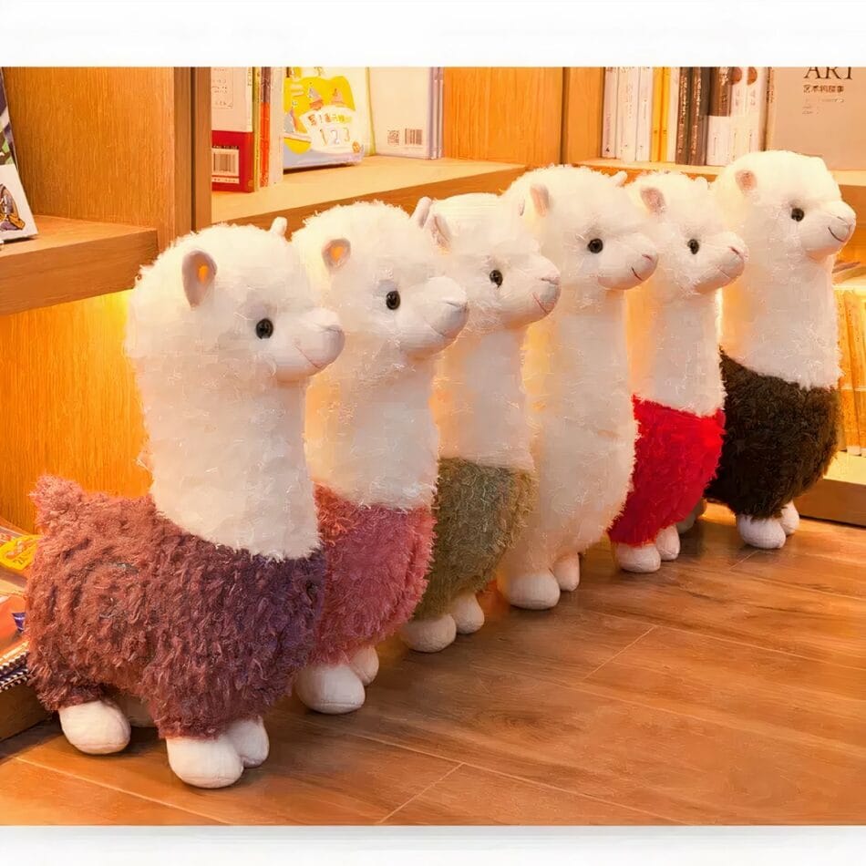 Knuffel Alpaca Regenboogachtige Vacht Zacht 25 cm De Knuffel
