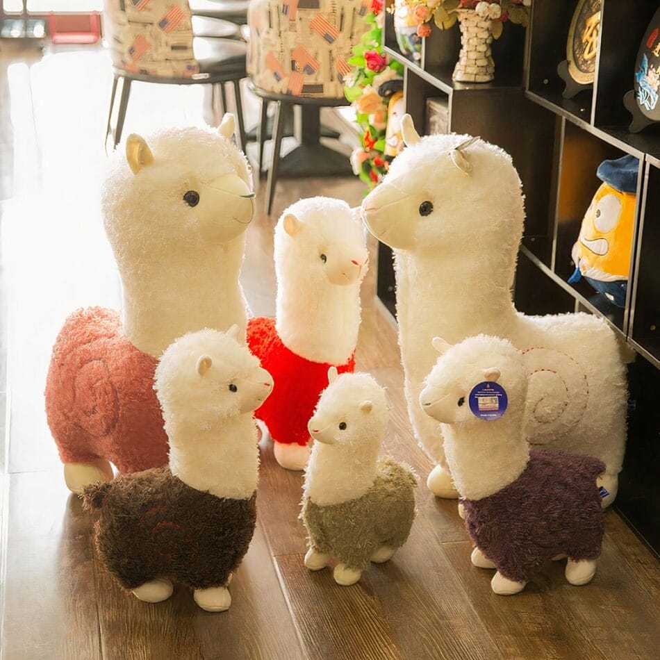 Knuffel Alpaca Regenboogachtige Vacht Zacht 25 cm De Knuffel