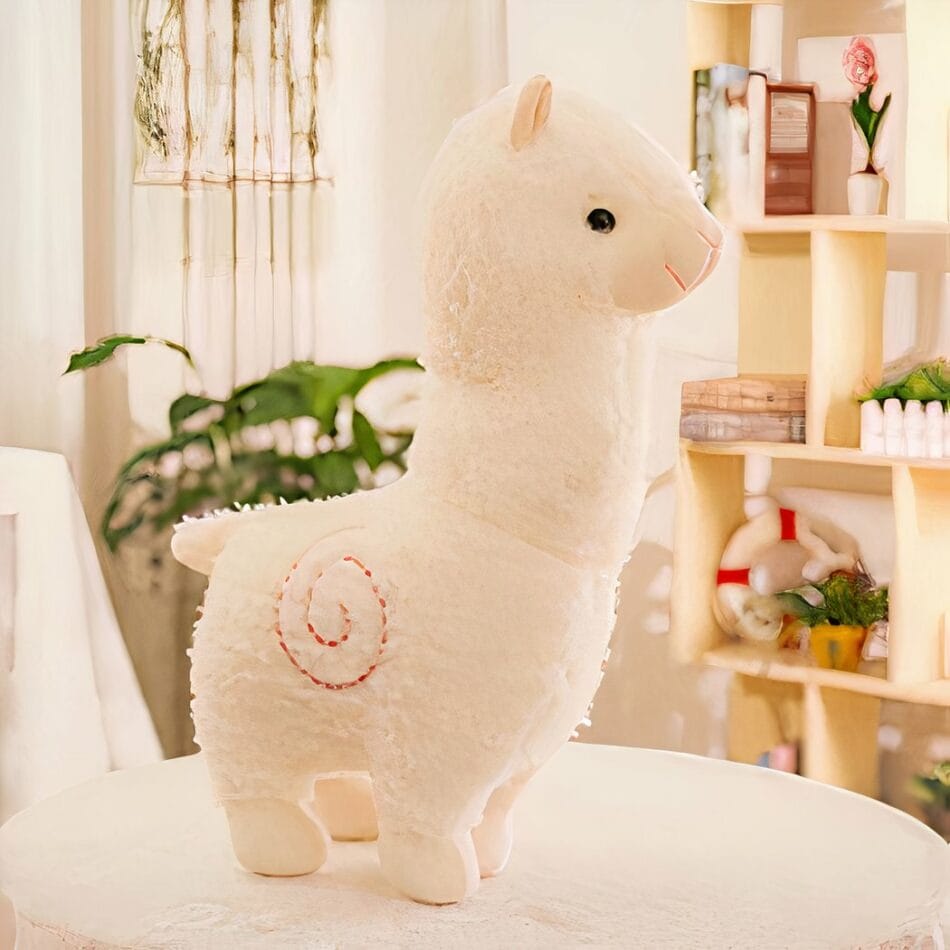 Knuffel Alpaca Regenboogachtige Vacht Zacht 25 cm De Knuffel