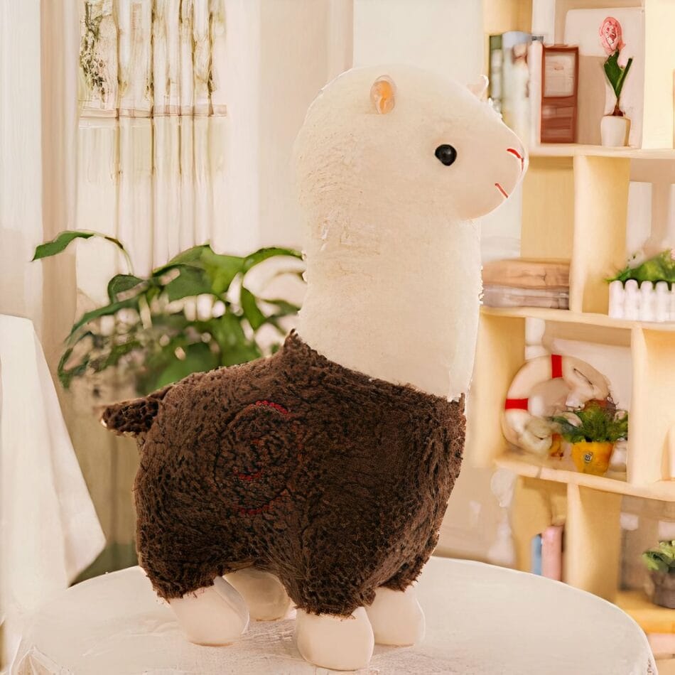 Knuffel Alpaca Regenboogachtige Vacht Zacht 25 cm De Knuffel